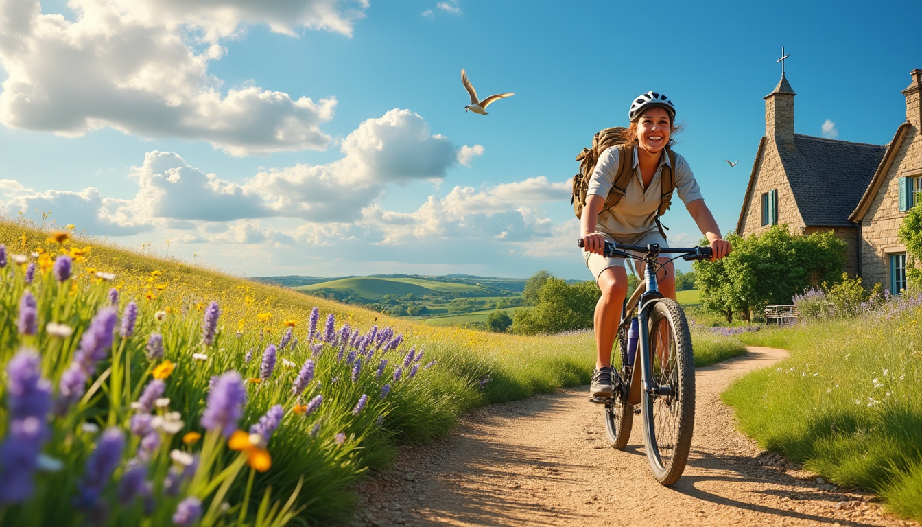 explorez la normandie à vélo et plongez au cœur de la nature française. découvrez des paysages époustouflants, une riche histoire et des villages pittoresques tout en profitant d'une aventure inoubliable sur deux roues.