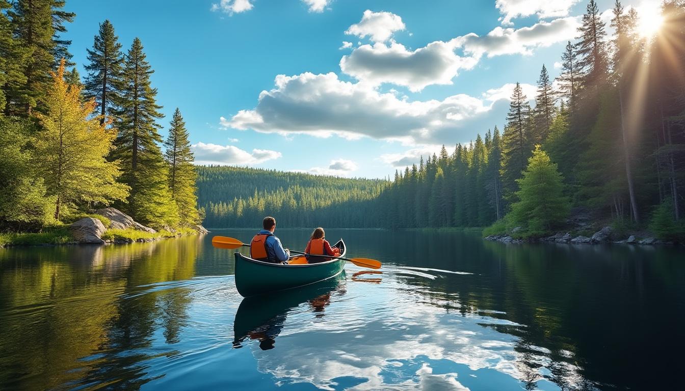 découvrez l'éblouissante nature canadienne à travers une aventure en canoë dans le parc d'algonquin. profitez d'une expérience immersive au cœur des paysages préservés, des lacs scintillants et de la faune exceptionnelle. préparez-vous à une escapade inoubliable au canada!