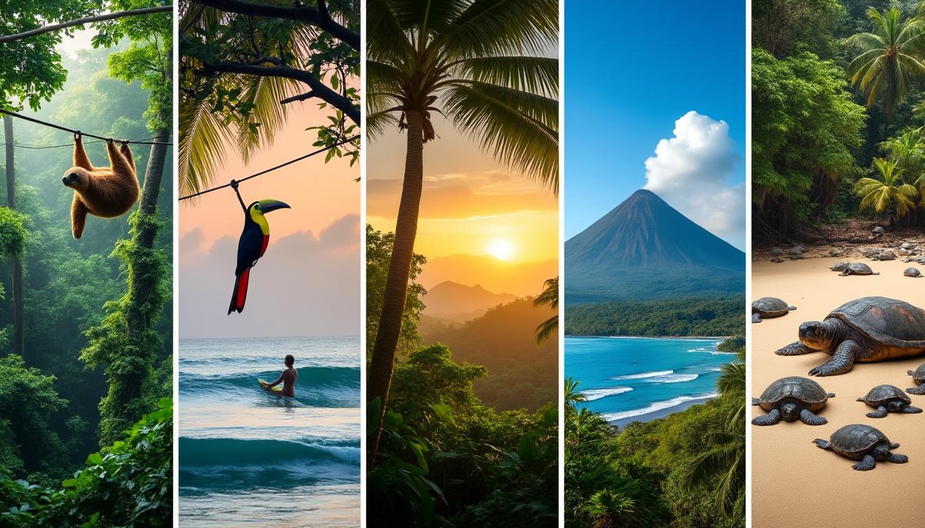découvrez les cinq expériences incontournables au costa rica, un pays riche en biodiversité et en paysages époustouflants. partez à l’aventure entre forêts tropicales, plages paradisiaques et volcans majestueux, et vivez des moments inoubliables au cœur de la nature. que vous soyez amateur de sensations fortes ou à la recherche de détente, le costa rica a quelque chose à offrir à chaque voyageur.