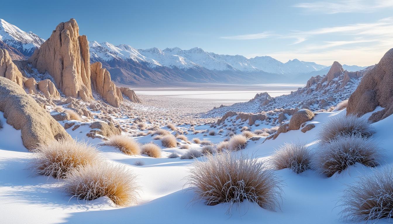 découvrez la magie de la vallée de la mort en hiver, une expérience unique au cœur des paysages désertiques fascinants des états-unis. admirez les formations rocheuses impressionnantes, les dunes de sable et les panoramas à couper le souffle sous un ciel éclatant. partez à l'aventure et vivez des moments inoubliables dans cette destination mémorable.